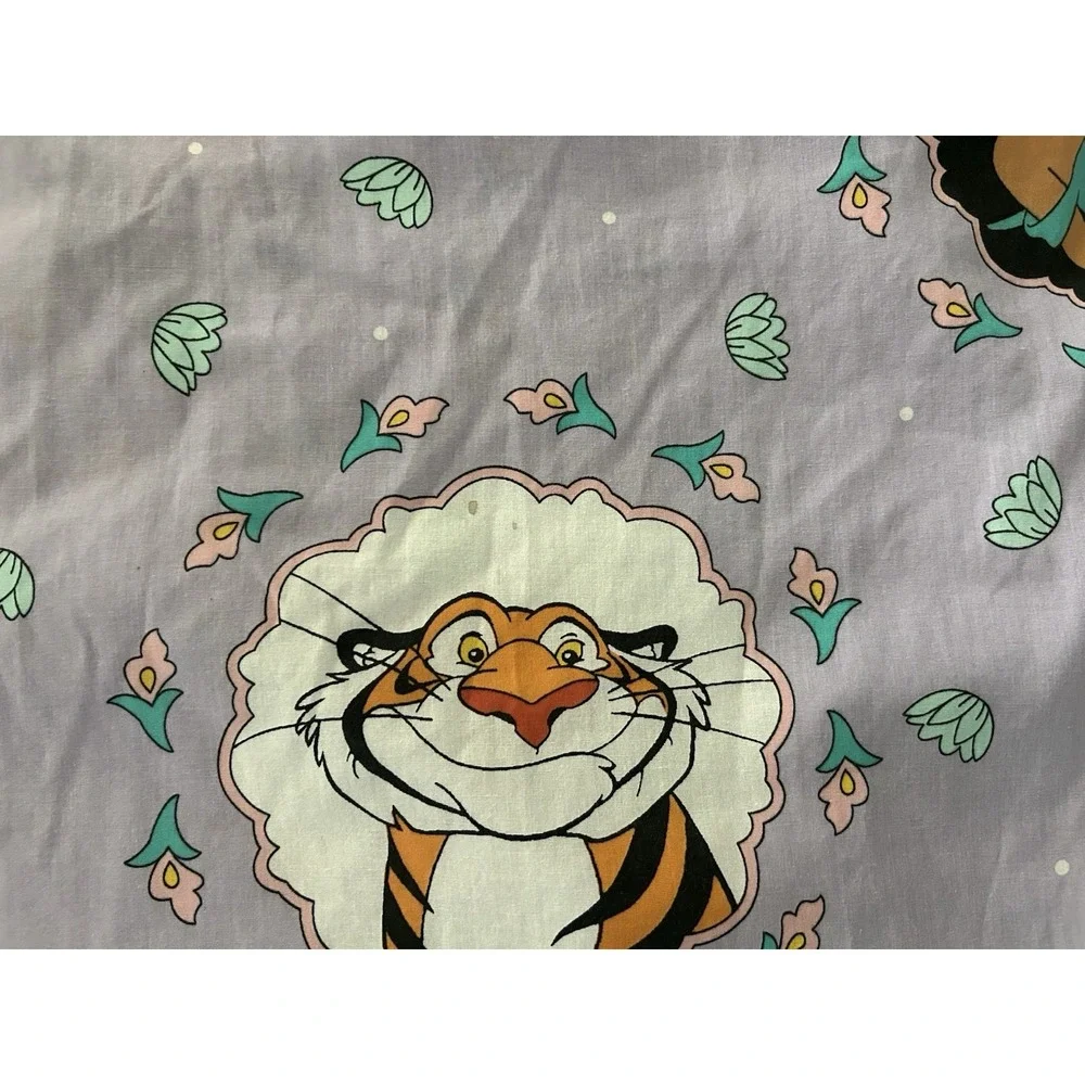 Vintage Disney Aladdin Jasmine & Rajah Twin Fitted Sheet Pillowcase GUC